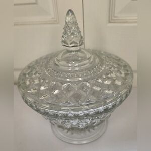 Vintage Crystal Candy Dish With Lid